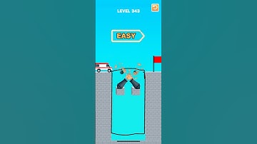 draw bridge puzzle game play level 343🚘 #gaming #drawing #Shorts