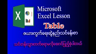 Create the Table In Microsoft Excel  | Excel Myanmar Lessons | Excel Myanmar Tutorials