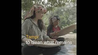 Stepped, tampi cleaned, roasted, and pounded — all without machines