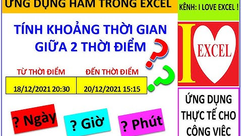 TÍNH KHOẢNG THỜI GIAN GIỮA 2 THỜI ĐIỂM - ILOVEEXCEL!