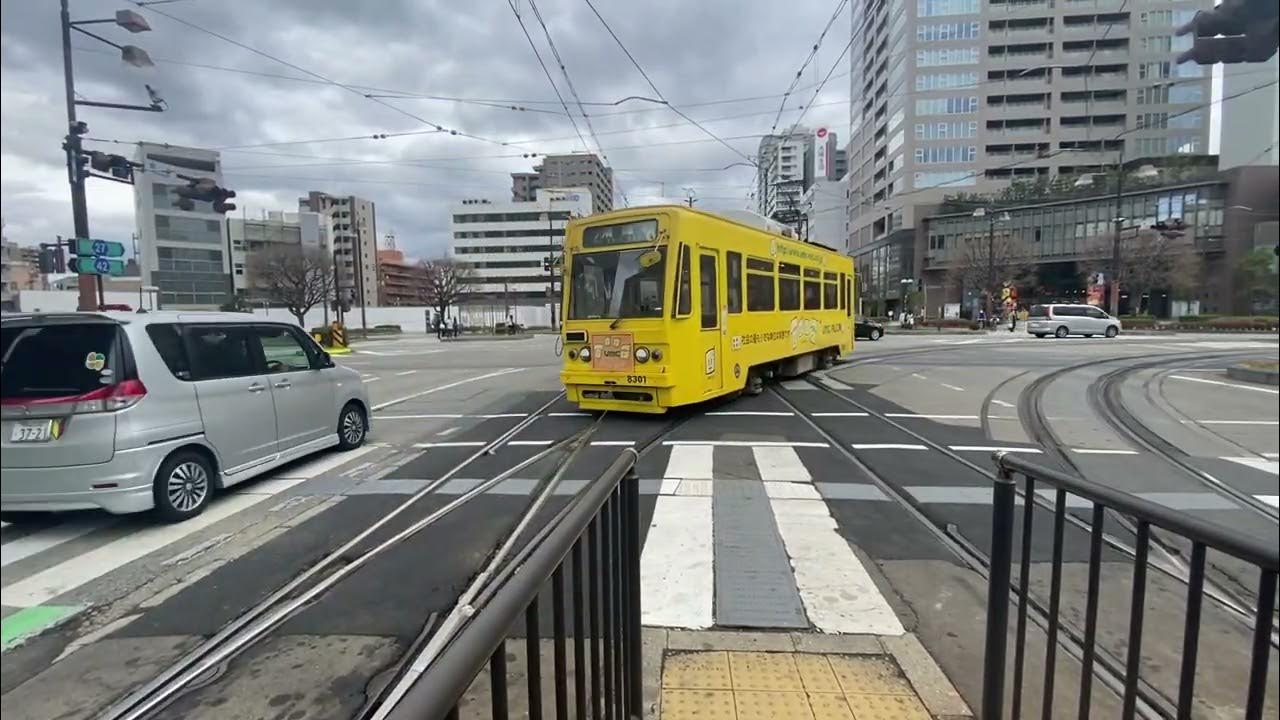 岡山電気軌道7200形2系統清輝線清輝橋行き 柳川停留所発車! YouTube