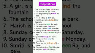 Prepositions In English Grammar ✨ | On, In, At Over, Between, Near Before | Learn English | #shorts