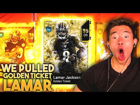 WE PULL A GOLDEN TICKET.. TWICE! WE PULL GOLDEN TICKET LAMAR JACKSON! Madden 20