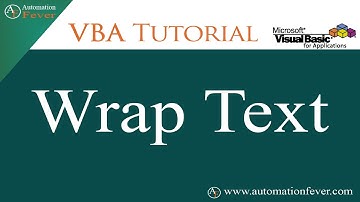 VBA Wrap Text | Excel VBA Tutorial in Hindi