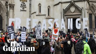 Julian Assange supporters protest outside extradition hearing in London