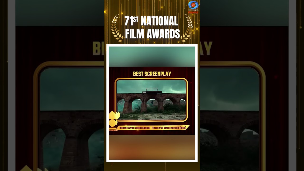 President Droupadi Murmu confers the Best Screenplay award at the 71st National Film Awards ceremony in India