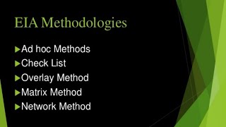 Environmental Impact Assessment Methodology
