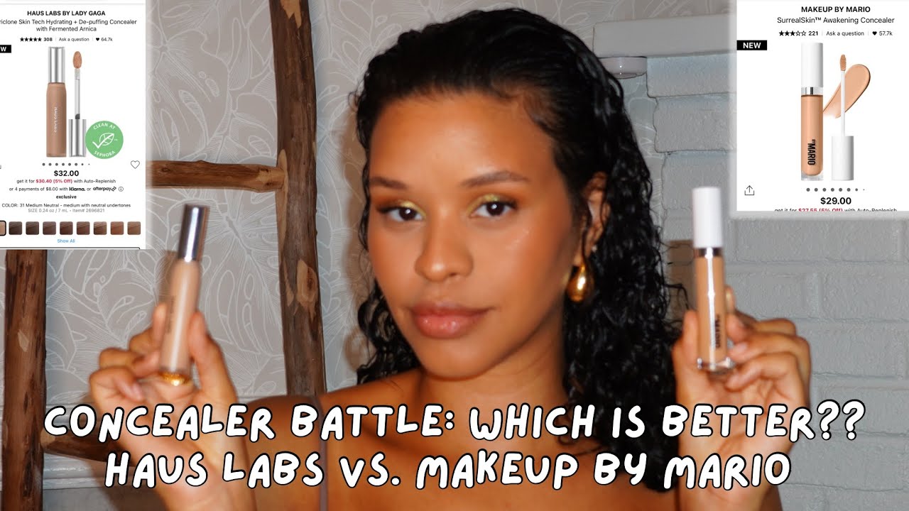 CONCEALER BATTLE Haus Labs vs. Makeup by Mario...which is better? Side
