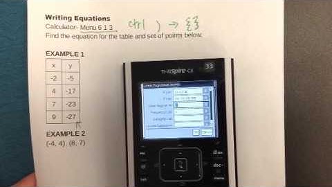 Using ti-nspire to write equations from a table