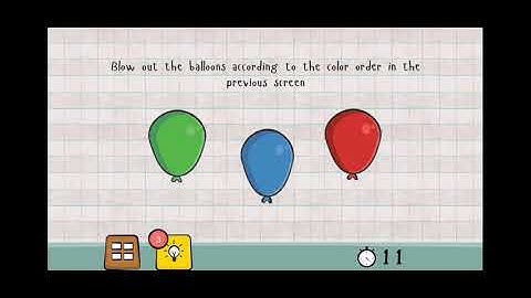 Logic Master 1 - Mind Twist Level 33 Solution | Blow out the balloons according to the color order