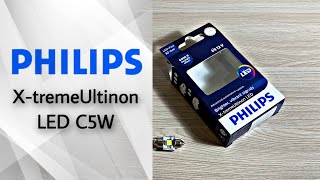 Обзор автомобильной светодиодной лампы PHILIPS в цоколе C5W/Review of the PHILIPS car LED lamp