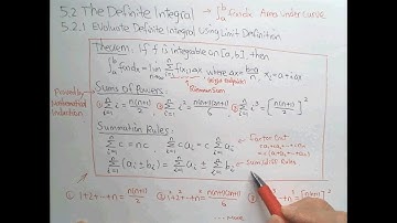 5.2.1 Evaluate Definite Integral Using Limit Definition