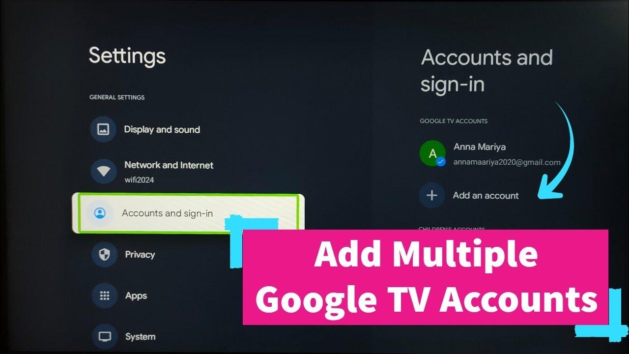 Google TV How to add Multiple Google TV Accounts YouTube
