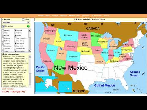 Learn The 50 Usa States Geography Map Video Tutorial And Games