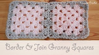 Easy Crochet  How to border & join granny squares