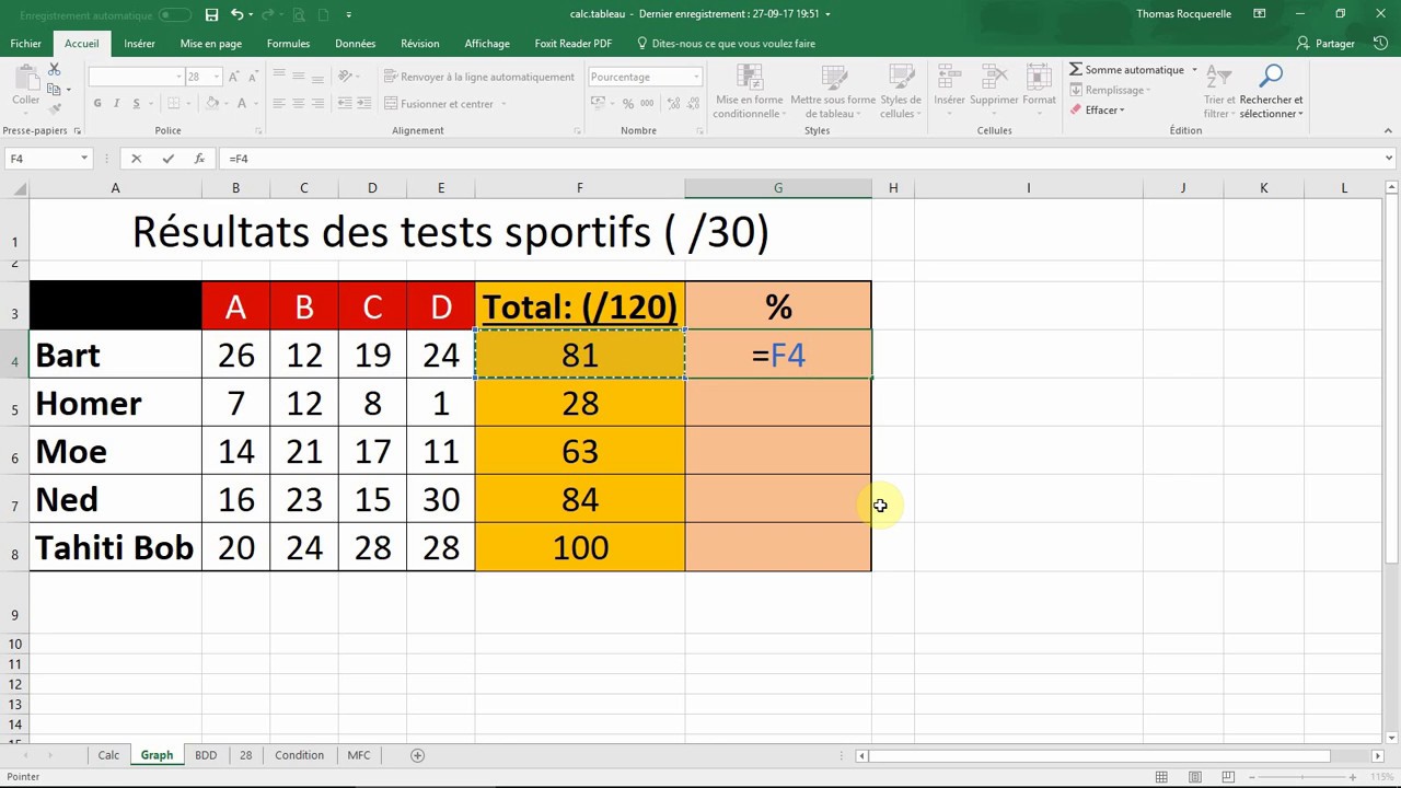 Calculer un POURCENTAGE avec EXCEL (Cours Office en français) - YouTube