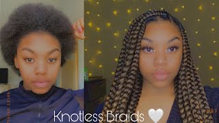 DIY Large Knotless Box Braids (TWA) |• TazDoll TV