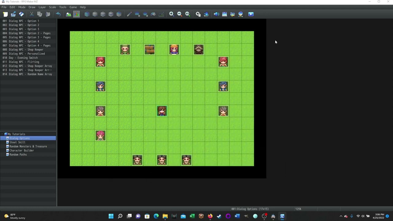 RPG Maker MZ Tutorial: Dialog Options 5 (Time of Day & Flirting!)