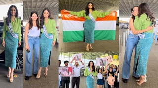 Femina Miss India 2022 winner Sini Shetty’s Fans moment at airport as she hoisted the tricolour flag