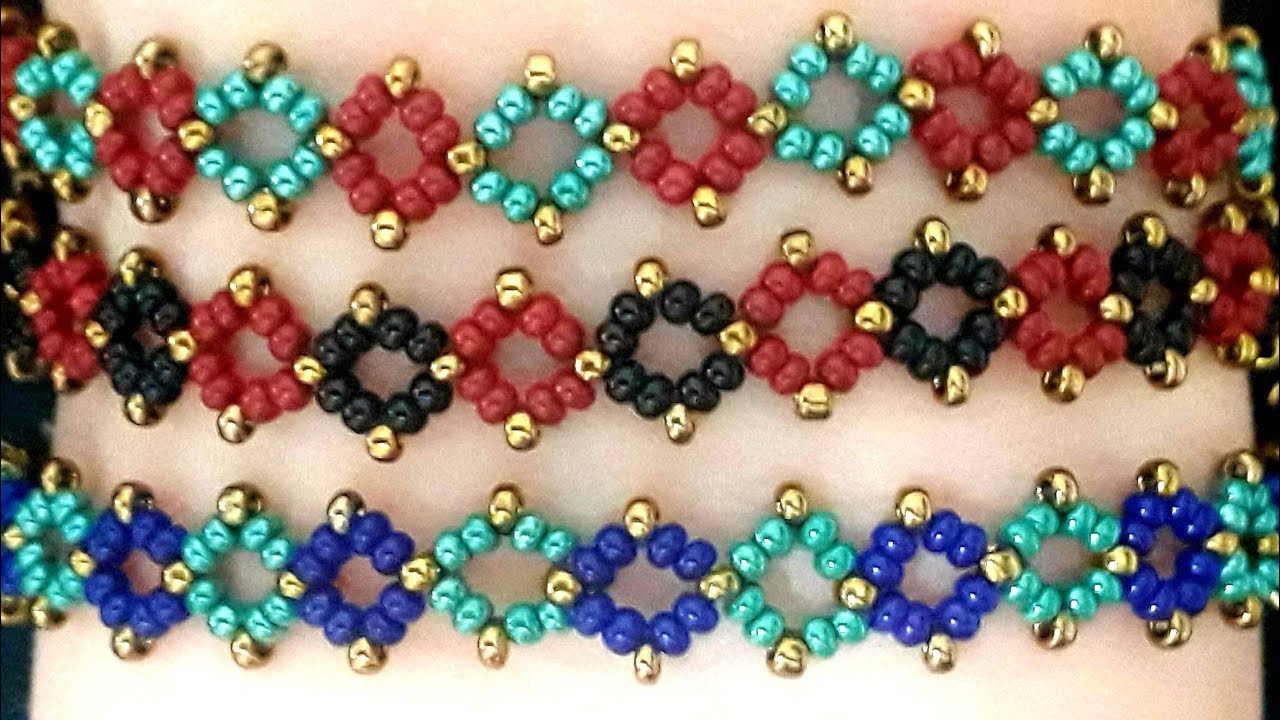 kum boncuktan bileklik // seed beads bracelet - YouTube