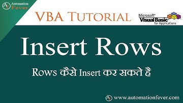 Insert Rows in Excel Using VBA | Excel VBA Tutorial in Hindi