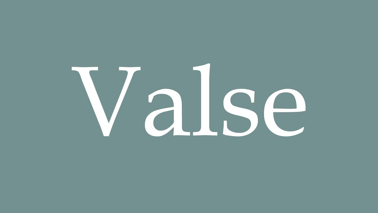 How to Pronounce ''Valse'' (Waltz) Correctly in French YouTube