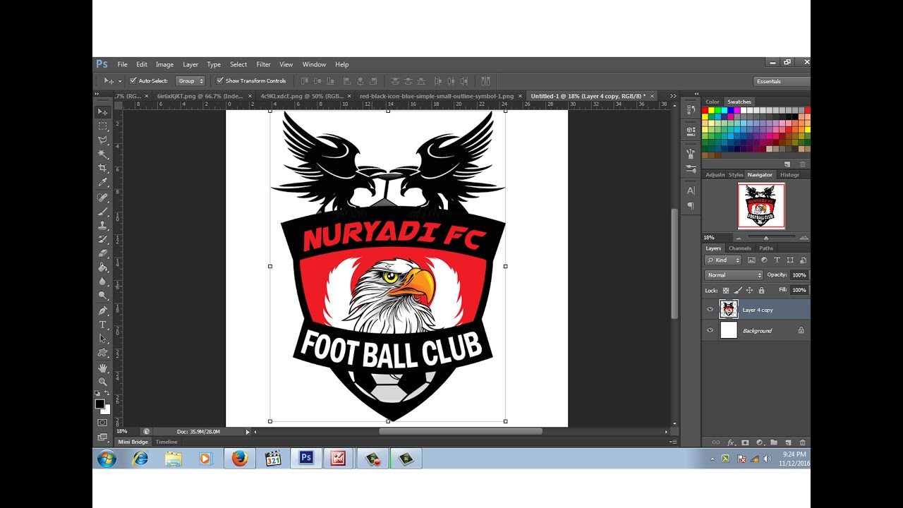 cara membuat logo  club  bola  dengan photoshop YouTube