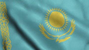 Kazakhstan Waving Flag Animation Loop | Stock Footage | Free Background