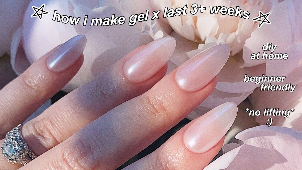 HOW TO DO GEL X NAILS WITH BUILDER GEL  CHEAP AND EASY for beginners 