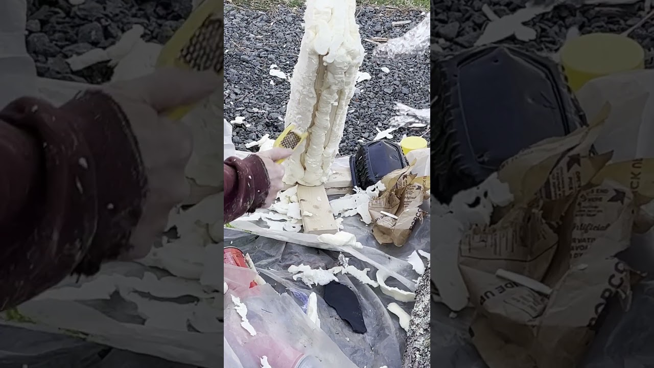 Using Rasping to Sculpt Spray Foam | Making DIY Hallowen Home Haunt Props #homehaunt #halloween