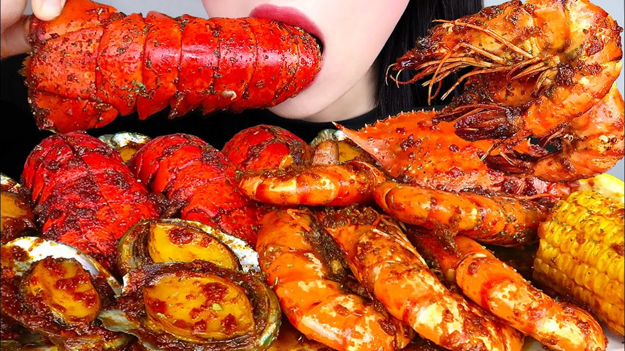 Asmr Seafood Boil 미국식 매운 해물찜 먹방 *랍스터, 새우, 꽃게, 전복 Lobster Tail, Shrimp, Crab Eating Sounds Mukbang - Youtube