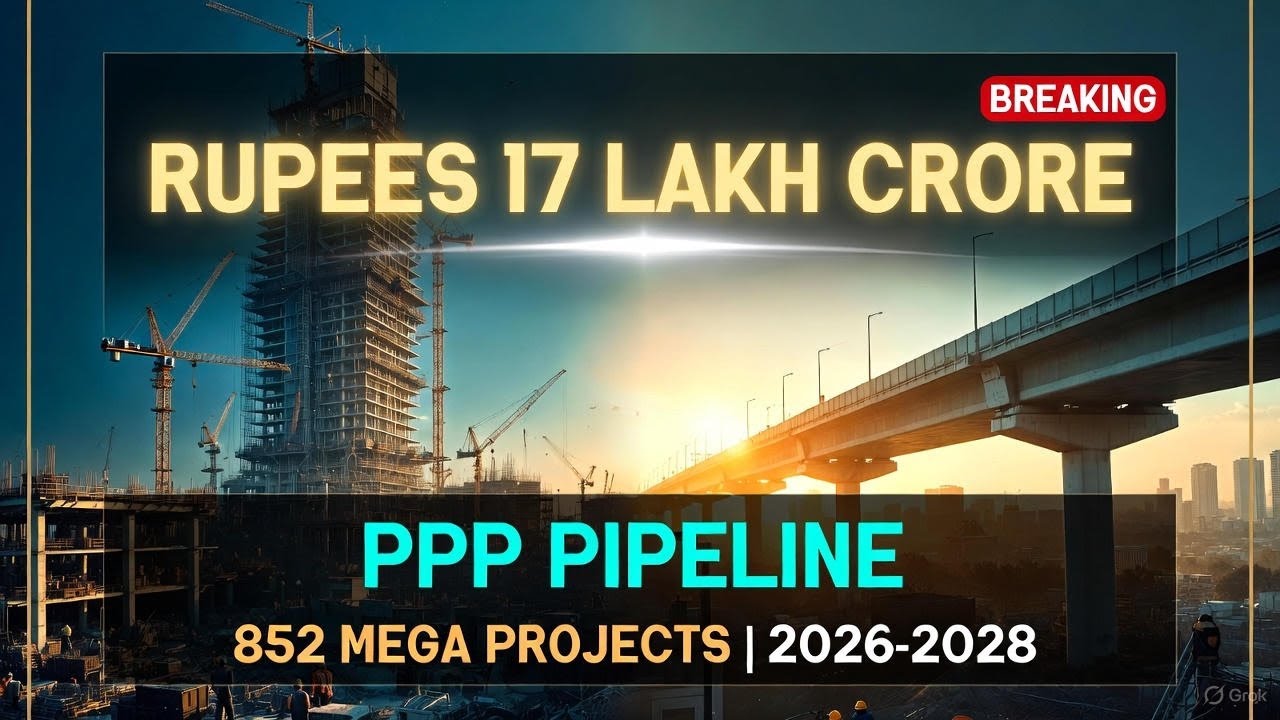 ₹17 Lakh Crore PPP Projects!💰852 Mega Projects | Finance Ministry Pipeline•India Infrastructure 2028
