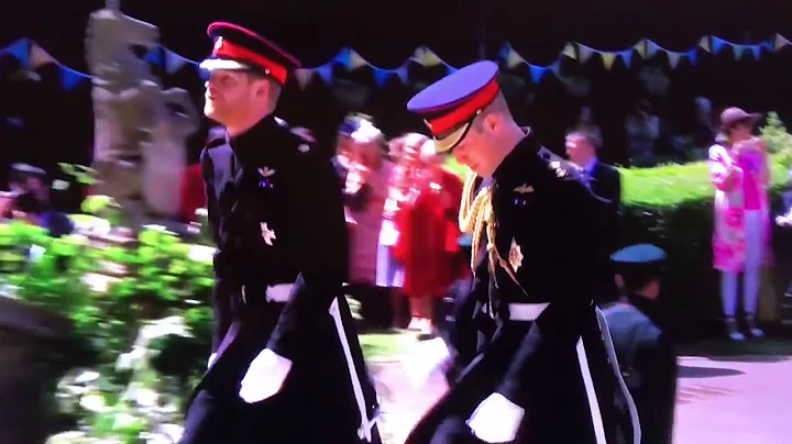 Harry & William Arrive At St George's Chapel On Royal Wedding Day