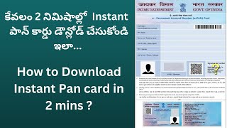 How to Download Instant Pan Card in Telugu || How to Download e-Pan Card in Telugu || e-Filing screenshot 4