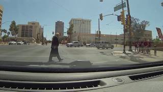 Congress St into Broadway Blvd, Downtown Tucson, Arizona to AKDHC, 30 April 2018 GOPR0333
