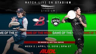 2019 AUDL Game of the Week: DC Breeze at New York Empire