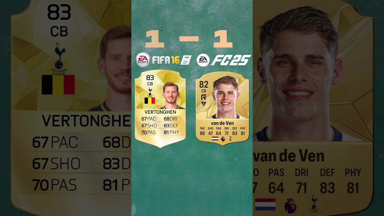 Spurs FIFA 16 vs FC 25: Squad Comparison