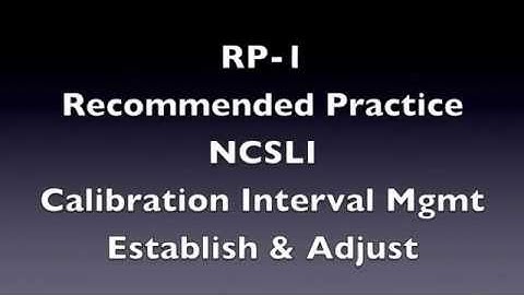 Calibration Intervals