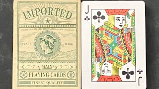 Playing Card Deck Review:  Imported No.1 (Green) by A. Haines Playing Cards and LPCC