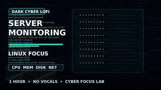 Dark Cyber Lofi for Linux Server Monitoring | 1 Hour Focus Music