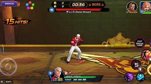 Orochi Yashiro Vs Geese Howard in King of fighters android