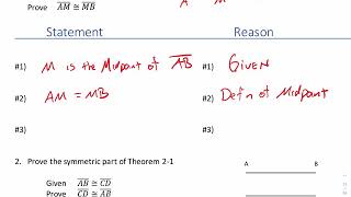 Geometry Notes 2.3 Proving Segments