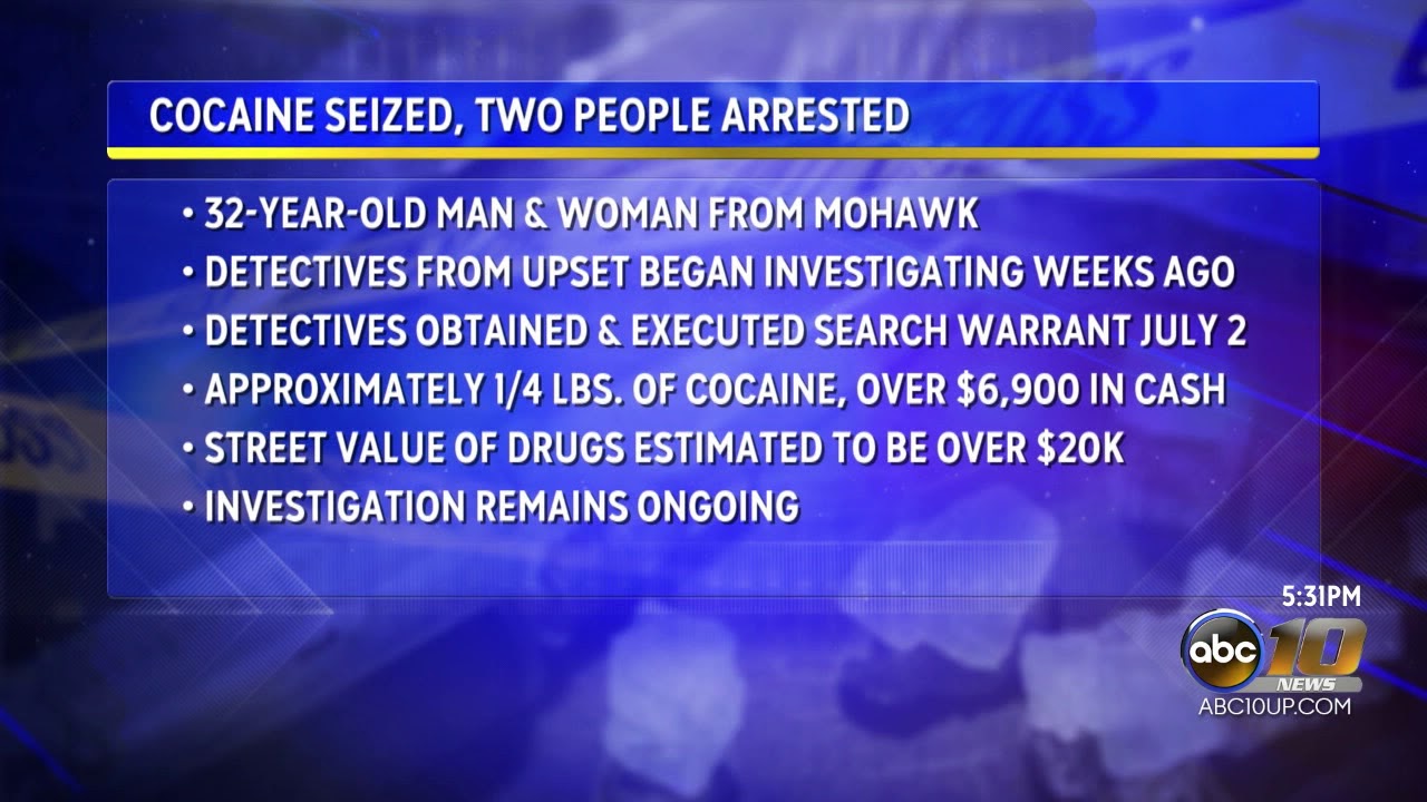 Cocaine seized, two people arrested during search warrant