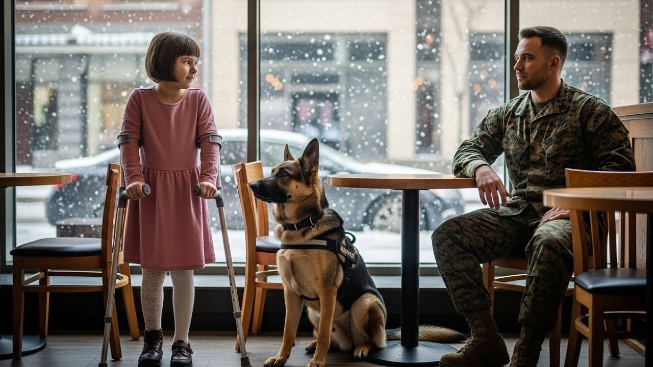 “Can I Sit Here?” Disabled Girl Asked a U.S. Marine & His Dog — What Happened Next Shocked Everyone