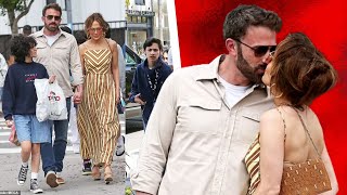 Jennifer Lopez and Ben Affleck Kiss Happily While Shopping with Their Kids in Beverly Hills