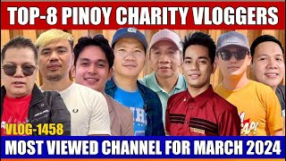 TOP8 MOST VIEWED CHARITY VLOGGERS FOR MARCH2024 | PUGONG BYAHERO AT KALINGAP RAB NANGUNGUNA PA RIN