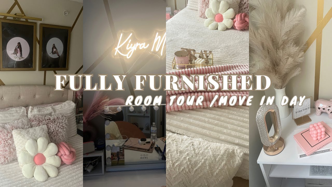 FULLY FURNISHED ROOM TOUR IN APARTMENT AT 19| move in day, toosii concert, fall camp basket & more!!