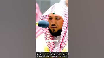 استمتع بتلاوة فريدة  لآيات الحج المميزة مع القارئ ماهر المعيقلي، من أمام الحرم المكي (الكعبة)
