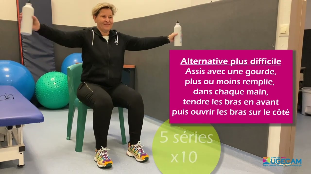 La pause sportive : Renforcement musculaire des membres supérieurs avec une gourde