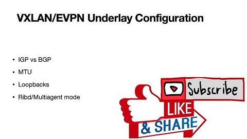VxLAN/EVPN Underlay Configuration